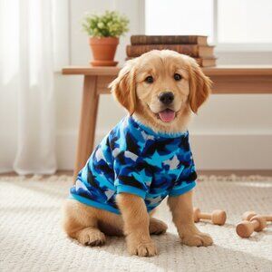Blue Camo Sweater for Pets Size M